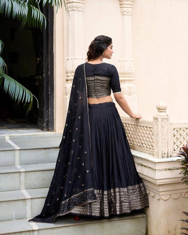 LNB 1906 Chanderi BLK Lehenga choli with price